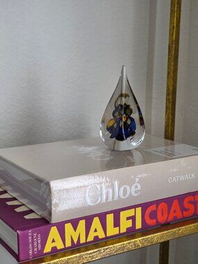 Crystal Teardrop Paperweight by Marian Pyrcak